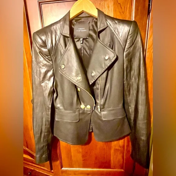 Robert Rodriguez Mixed Media Leather Jacket - Picture 1 of 7